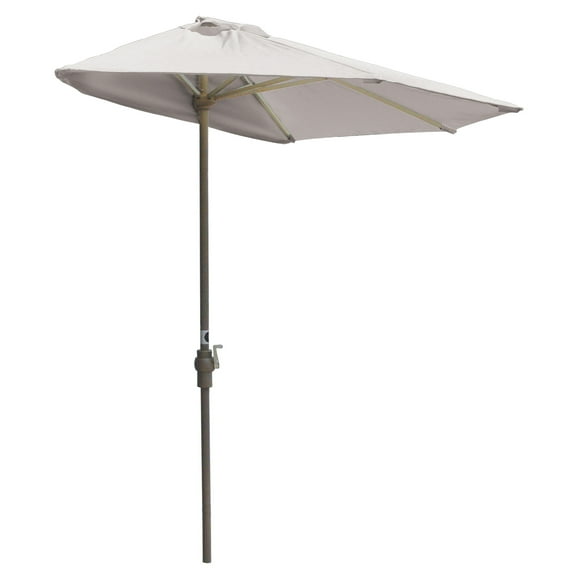 Blue Star OFF-THE-WALL BRELLA Olefin Half Umbrella, 7.5'-Width, Natural Canopy