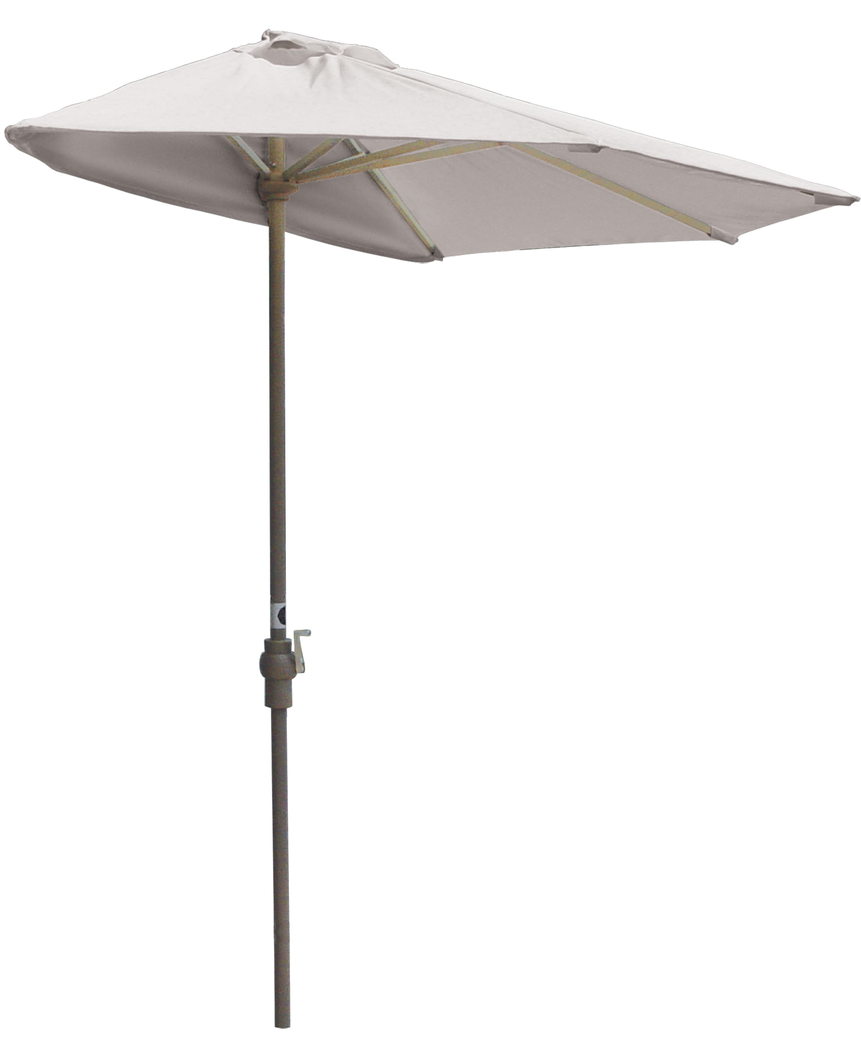Blue Star Group Off-The-Wall Brella Natural Sunbrella Half Umbrella, 7.5'-Width, White Canopy