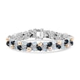thumbnail image 1 of Blue Star Sapphire DF and Multi Gemstone 23.50 ctw Celestial Tapestry Bracelet in Rhodium Over Sterling Silver 7.25 In Christmas Gifts, 1 of 1