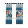 thumbnail image 1 of Blue Starfish Beach Blackout Curtains, Light Blocking Print Window Curtains, Summer Conch Coral Coastal Wood Grain Thermal Insulated Window Drapes for Living Room 2 Panels, 55"W x 39"L, 1 of 9