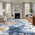 thumbnail image 1 of Blue Starfish Coastal Area Rug 8x10 Washable Rug Non Slip Eucalyptus Summer Nautical Shell Wooden Large Area Rug Soft Stainresistant Indoor Floor Carpet for Bedroom Home Office Dining Room, 1 of 8