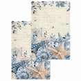 thumbnail image 1 of Blue Starfish Coastal Kitchen Dish Towels for Drying Dishes Set of 2, Eucalyptus Summer Nautical Shell Retro Waffle Weave Microfiber Hand Tea Bathroom Towels Quick Dry & Absorbent Towel 15.7x23.6, 1 of 7