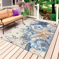 thumbnail image 1 of Blue Starfish Coastal Outdoor Rug 6x9 Ft, Non Slip Washable Area Rug, Eucalyptus Summer Nautical Shell Retro Patio Rugs Carpet Runner, Large Floor Mat for Indoor/Outdoor Deck Porch Camping, 1 of 8