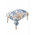 thumbnail image 1 of Blue Starfish Coastal Rectangle Tablecloth, Eucalyptus Summer Nautical Shell Ocean Waterproof & StainResistant Tablecloth, Washable Oil-proof Table Cover for Dining/Party/Wedding/Buffet 60x84 In, 1 of 9