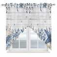 thumbnail image 1 of Blue Starfish Coastal Swag Curtains for Kitchen/Bedroom/Living Room, Eucalyptus Summer Nautical Shell Wooden Scalloped Curtains 63 Inch Long, Window Swag Topper Curtains Valances 2 Panels Set 36"x63", 1 of 8