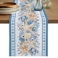 thumbnail image 1 of Blue Starfish Coastal Table Runner 70 Inches, Nautical Ocean Summer Coral Botanical Bed Runner Dresser Scarves Tabletop for Indoor Outdoor Parties/Ceremony/Banquet, 13" x 70", 1 of 9