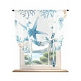 thumbnail image 1 of Blue Starfish Coastal Tie Up Curtains for Windows 54 Inch Length Balloon Curtains Kitchen Adjustable Balloon Window Shade Summer Ocean Nautical Coral Jellyfish Tie Up Bathroom Curtain Window 42"x54", 1 of 6