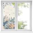 thumbnail image 1 of Blue Starfish Coastal Window Privacy Film,Eucalyptus Summer Nautical Shell Rustic Static Cling UV Sun Blocking Heat Control Window Tint Day and Night,Non-Adhesive One Way Privacy Cover 17.7''x39.3'', 1 of 7