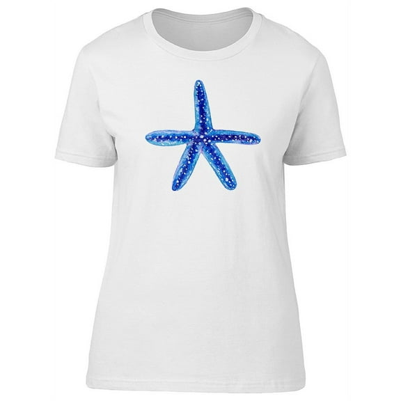 Blue Starfish In Watercolor T-Shirt Women -Image by Shutterstock, Female Small