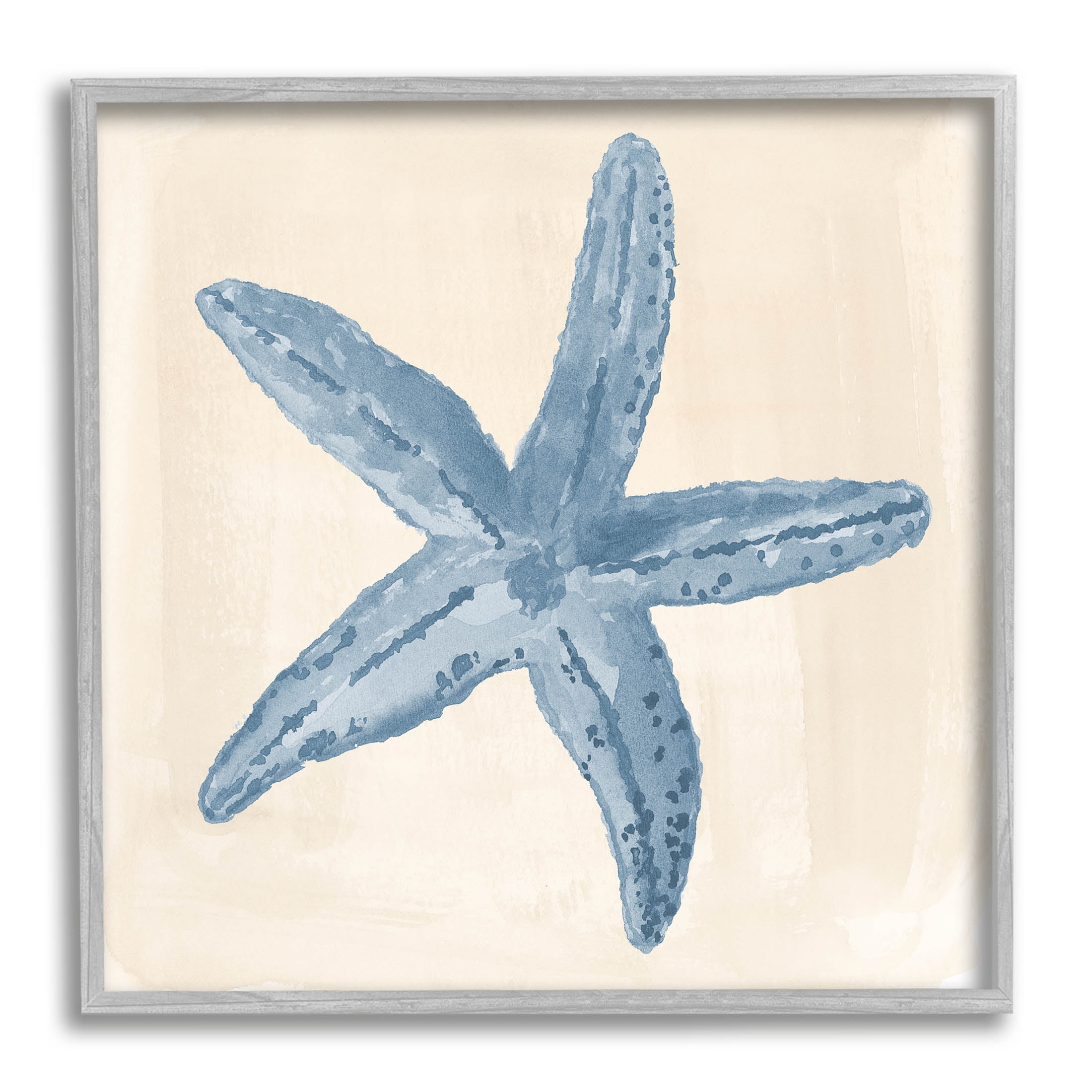 Blue Starfish Nautical Summer Animals & Insects Graphic Art Gray Framed Art  Print Wall Art - Walmart.com