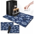 thumbnail image 1 of Blue Starfish Sea Coffee Mat for Countertops, Seashell Beach Dish Drying Mat 2 Pcs for Kitchen Coffee Bar Accessories Fit Under Coffee Maker Espresso Machine Dish Rack Hide Stain Rubber, 1 of 6