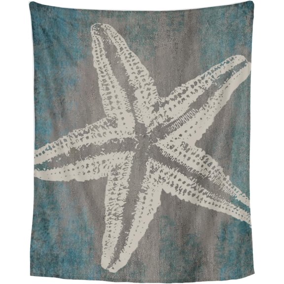Blue Starfish Throw Blanket for Bed Sofa