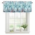 thumbnail image 1 of Blue Starfish Valances for Windows, Rod Pocket Kitchen Valance Curtains - Soft & Washable Small Window Treatment for Living Room, Bathroom, Ocean Couch Coral Shell 54x18inch, 1 Panel, 1 of 9