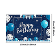 thumbnail image 1 of Blue Starry Background Happy Birthday Banner with Balloon Decorations Party Supplies Photography Props Birthday Party Decors Celebration Backdrop, 1 of 7