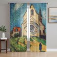 thumbnail image 1 of Blue Starry Sheer Curtains 96 Inch Length 2 Panels Set, Modern Abstract Art Voile Window Treatment Semi Sheer Long Curtains Drapes for Bedroom/Living Room/Kitchen 52"x96"x2, 1 of 8
