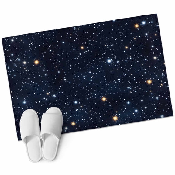 Blue Starry Sky 2'x3' Washable Rug, Universe Space Galaxy Night Star Non-Slip Soft Doormat Area Rugs for Entrance Bathroom Bedsides, Carpet for Kitchen Bedroom, Entryway Floor Mat