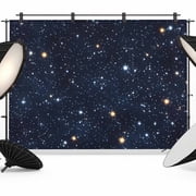 Blue Starry Sky Backdrop for Photography,Fabric Photo Background Backdrop,Universe Space Galaxy Night Star Photo Booth Background for Portrait Photoshoot Video Wedding Studio Decoration Banner 7x5ft