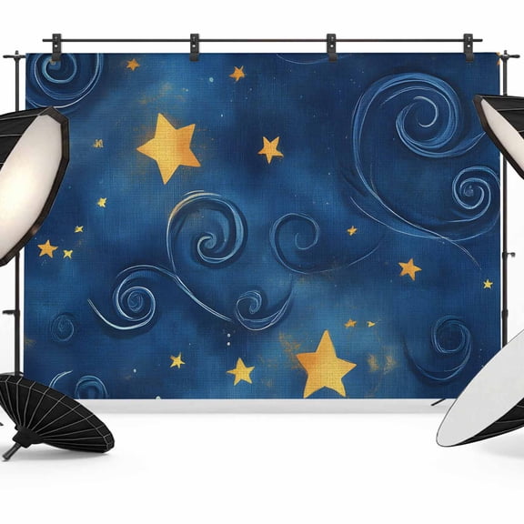 Blue Starry Sky Backdrop for Photography, Star Galaxy Fantasy Photo Backdrop Portrait Background Party Banner Photo Backgrounds for Studio Booth Props, 12x8ft