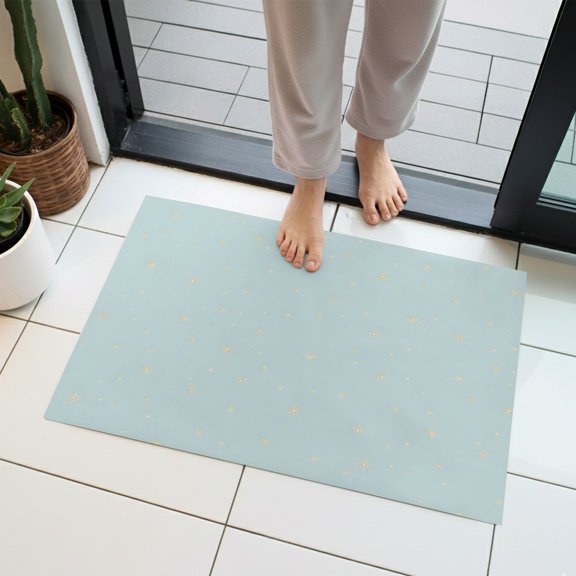 Blue Starry Sky Indoor Door Mat 16x24 Inch Modern Minimalist Watercolor Gold Star Dots Night Front Door Mat Non Slip Washable Entryway Rug Low Profile Dirt Trapper Doormat for Kitchen Bedroom