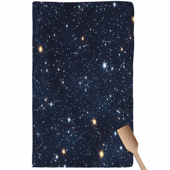Blue Starry Sky Kitchen Towel Dish Cloths Set of 1, Microfiber Soft Kitchen Hand Towels, Universe Space Galaxy Night Star Absorbent Quick Drying Dishcloths 18 x 28 Inches