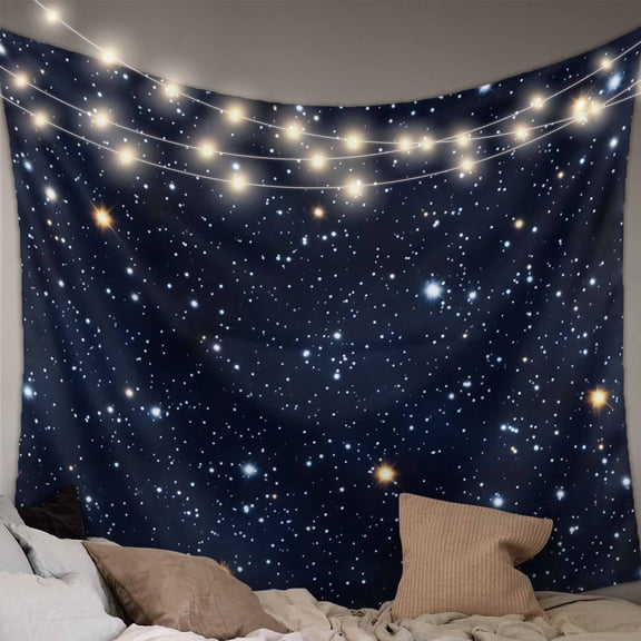 Blue Starry Sky Large Tapestry for Bedroom Wall Hanging Tapestry, Universe Space Galaxy Night Star Ceiling Backdrop Tapestries Poster Blanket Wall Decor for Teens Room Living Room Dorm 85" x 90"
