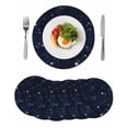 thumbnail image 1 of Blue Starry Sky Round 15 Inch Placemats Set of 6, Universe Space Galaxy Night Star HeatResistant Non Slip Place Mats for Dining Table, Wipeable Braided Kitchen Table Mats for Housewarming, 1 of 9