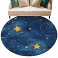 thumbnail image 1 of Blue Starry Sky Round Area&nbsp;Rug 5ft Star Galaxy Non-Slip&nbsp;Washable Circle Rugs Soft Felt Indoor Floor Mat for Bedroom Kitchen Living Room Bathroom, 1 of 9