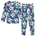 thumbnail image 1 of Blue Stars Football Pattern Cotton Pajamas 2 Piece Set Sleepwear Soft and Comfortable Homewear Nightwear, 1 of 7