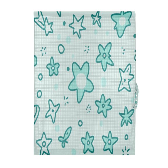 Blue Stars Pattern Door Curtain Blackout Thermal Insulated Door Side Curtain Panels Privacy 25x40in