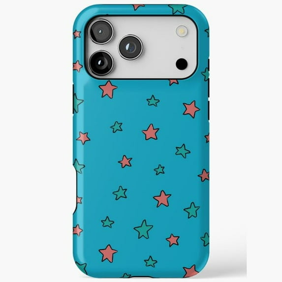 Blue Stars Romance Aesthetic Protective Phone Case for iPhone 11–17 V14974