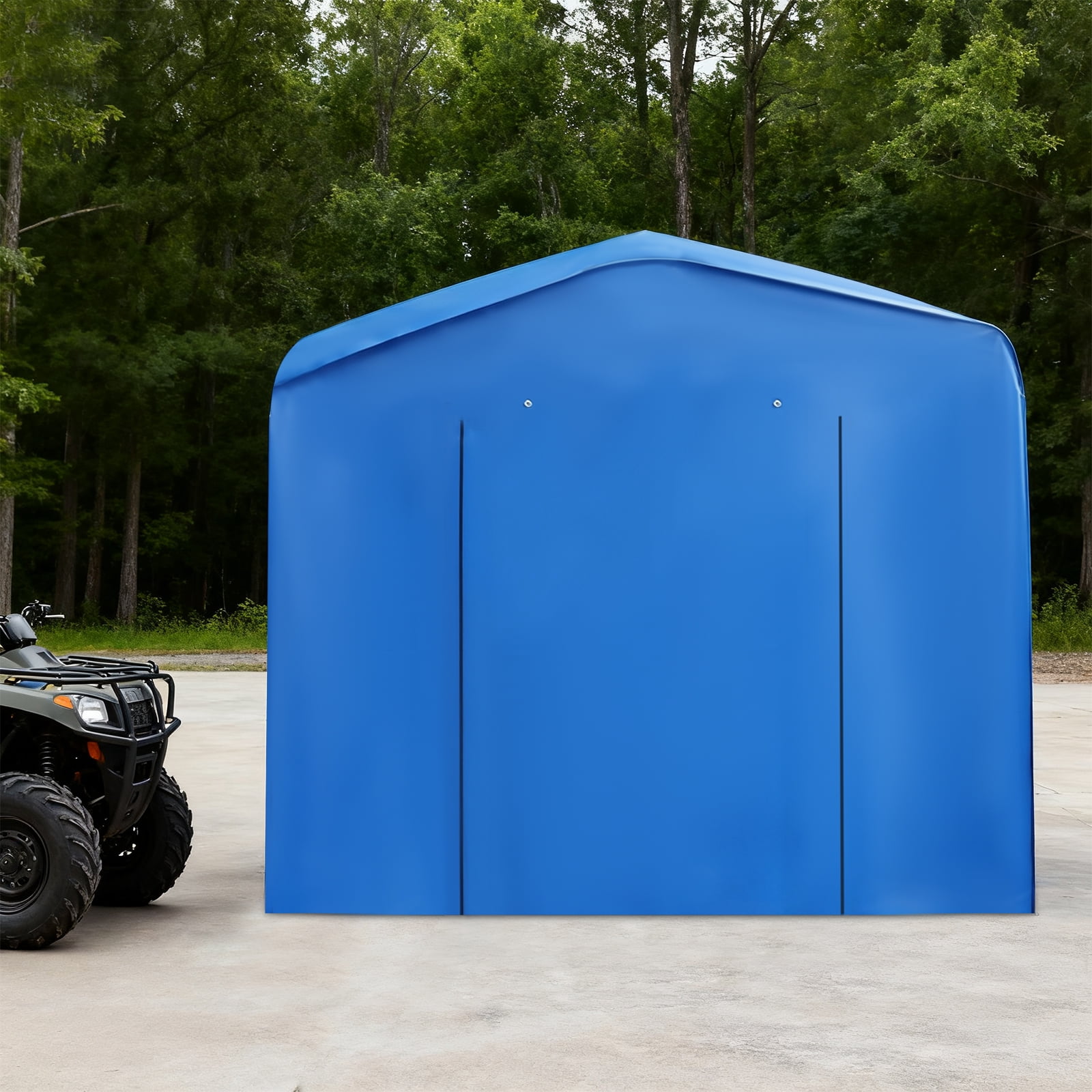 Blue Steel Frame PE Cloth 12x12x8 Foot Carport Rainproof and Dustproof Garage Multifunctional Storage Tent