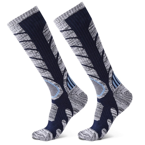 Blue Stockings Ski Socks Women Men 1 Pair Extra Thick Warm Snow Winter Skiing Sock Long Knee High Snow Snowboarding Skiing Socks