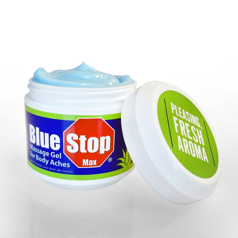 Blue Stop Max Massage Gel for Body Aches with Menthol, Aloe