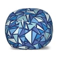 thumbnail image 1 of Blue Storage Toy Bag Chair, Abstract Geometrical Pattern with Triangles in Various Blue Tones Frost Ice Refraction, Stuffed Animal Organizer Washable Bag, Large Size, Blue White, by Ambesonne, 1 of 3