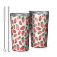 thumbnail image 1 of Blue Strawberry Plants Fruit 10oz Tumblers Stainless Steel Tumbler with Lid and Straw,Vacuum Insulated Double Wall Travel Tumbler Cups with Cleaning Brush for Coffee, Tea, 1 of 4