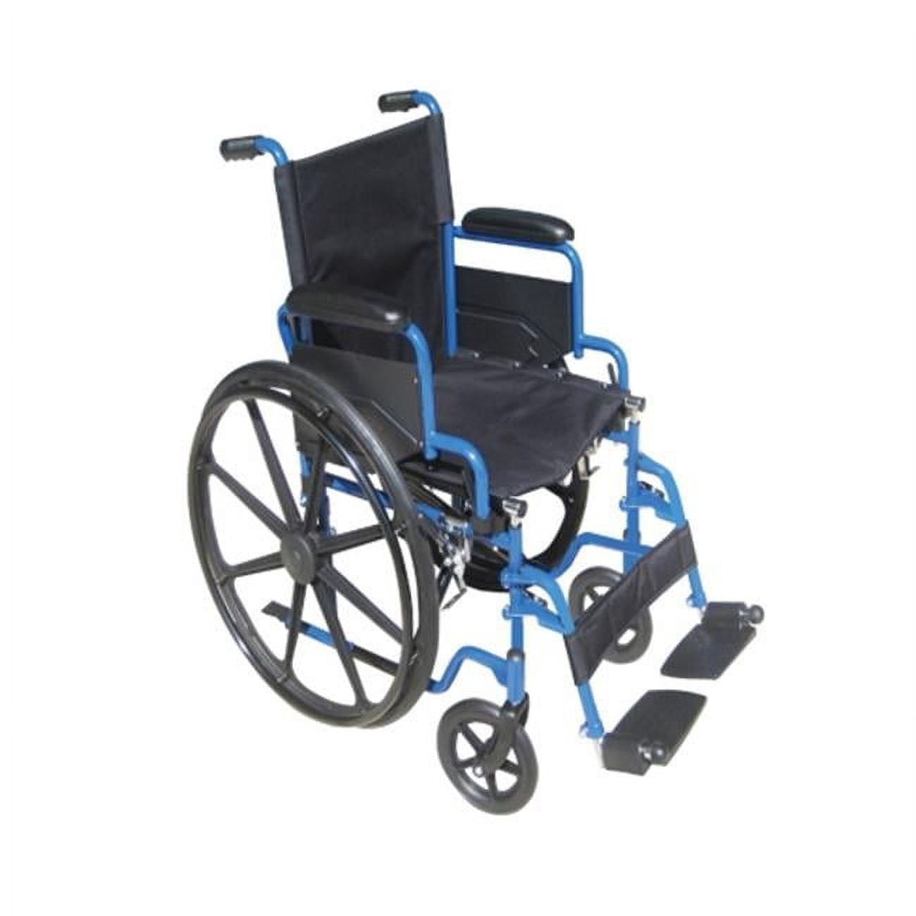 Blue Streak Wheelchair with Flip Back Detachable Desk Arms and Swing