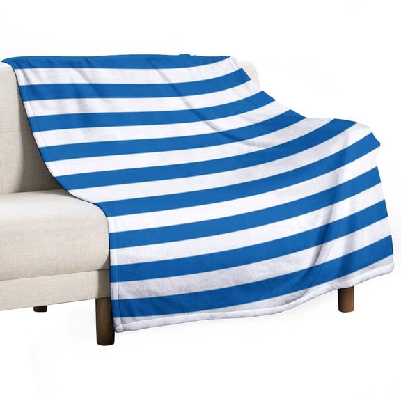 Blue Stripe Blanket Soft Cozy Flannel Blanket for man women