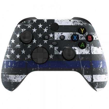 "Blue Stripe Flag" Xbox One X UN-MODDED Custom Controller Unique Design (with 3.5 jack)