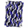thumbnail image 1 of Blue Stripe Kitchen Towels Set of 2, Water Absorbent Dish Towel, Ombre Grey Moire Geometric Modern Abstract Decorative Hand Towels - Quick Drying Cloth for Cooking Baking, 18x28 Inch, 1 of 8
