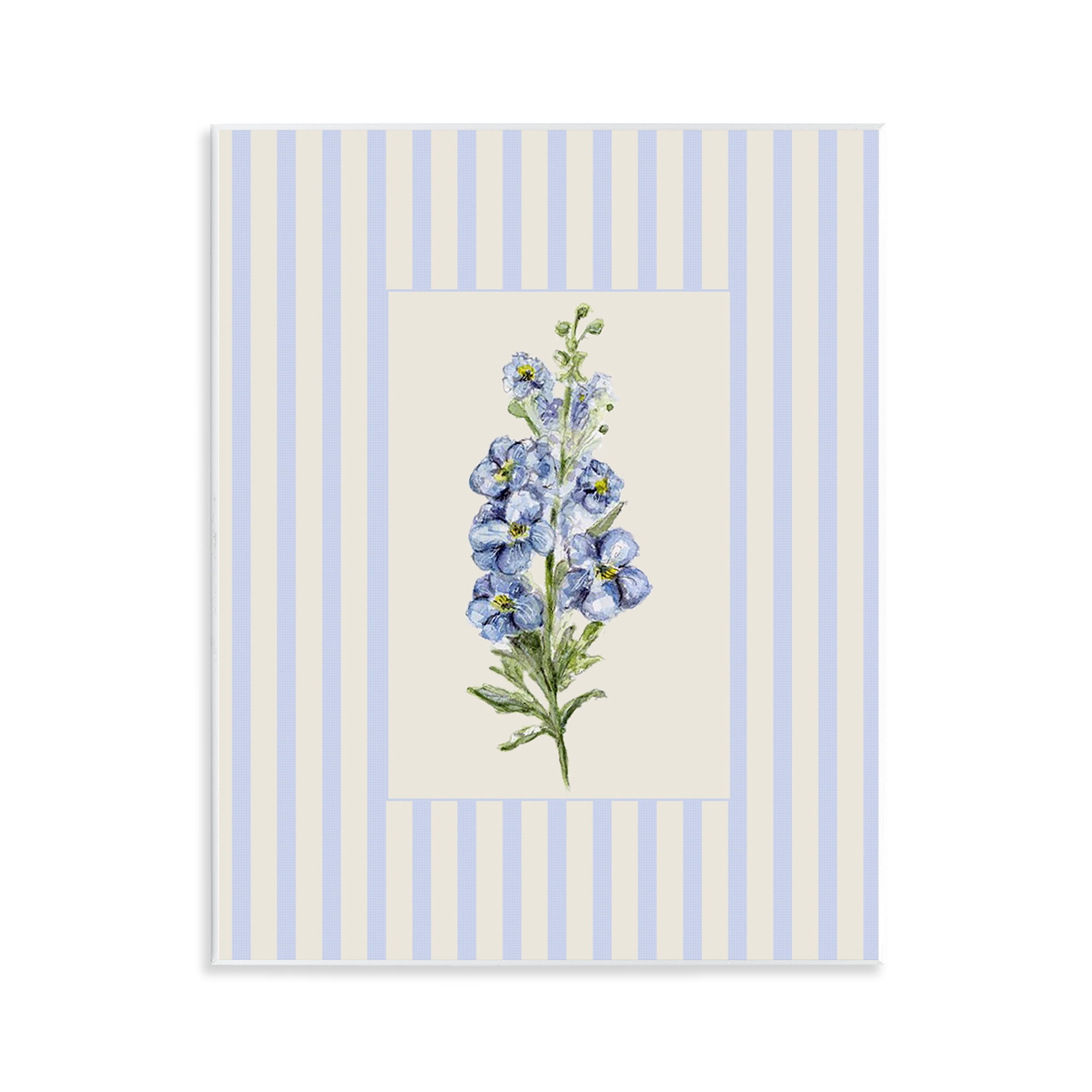 Blue Stripe Larkspur Wall Plaque Art, design by Lisa Wehmeyer