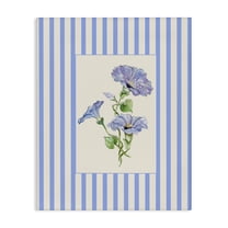 Blue Stripe Morning Glory Canvas Wall Art, design by Lisa Wehmeyer