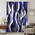 thumbnail image 1 of Blue Stripe Sheer Curtains 72 Inches Long, Ombre Grey Moire Geometric Modern Abstract Light Filering Curtains, Breathable Simi Curtain Privacy Drapes for Living Room Bedroom Window Treatment, 1 of 9