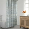 thumbnail image 1 of Blue Stripe Shower Curtain, Recycled Cotton, 72” x 72”, Metro Farmhouse, 1 of 5