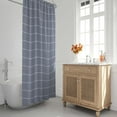 thumbnail image 1 of Blue Stripe Shower Curtain, Recycled Cotton, 72” x 72”, Quality Living, 1 of 5