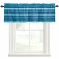 thumbnail image 1 of Blue Stripe Valances for Windows Funny Horizontal Stripes Rod Pocket Curtain Valance Window Treatment Short Curtains for Kitchen Living Room, 60"x18", 1 of 9