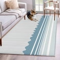 thumbnail image 1 of Blue Striped Area Rugs 4'x6', Washable Small Throw Rugs for Office Bathroom, Abstract Modern Geometric Stripes Indoor Outdoor Rug Non-Slip Low Pile Carpet Runner Reversible Floor Mats, 1 of 8