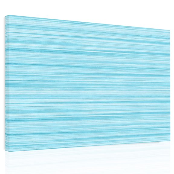 Blue Striped Canvas Print Wall Art Boho Sky Blue Lines Linen Texture Rustic Nautical Wall Decor Modern Artwork Paintings Pictures for Living Room Stretched and Framed Ready to Hang - 12" x 16"