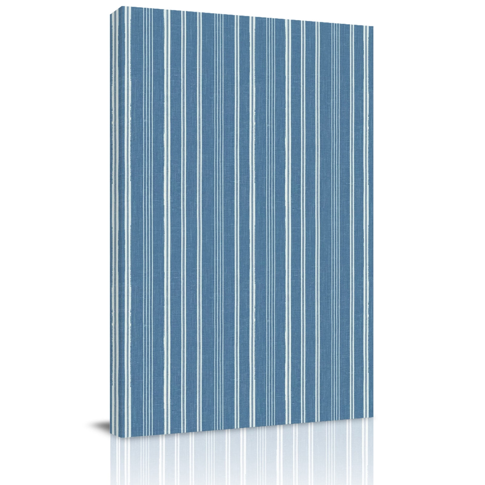 Blue Striped Canvas Wall Art for Living Room, Minimalism Stripes Modern ...