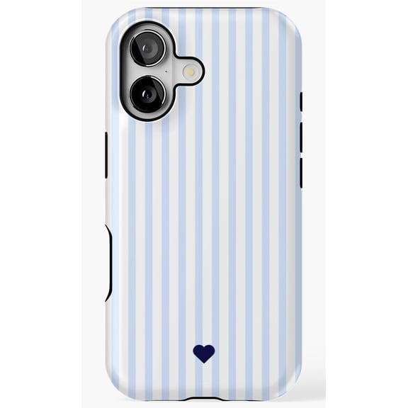 Blue Striped Coastal Nautical Simple Pattern Phone Case for iPhone 17 16 15 14 13 12 11 Pro Max