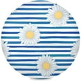 thumbnail image 1 of Blue Striped Daisy Round Placemats Washable Placemats Non-Slip Heat-Resistant Table Place Mats for Dining Kitchen Holiday Party Table Decoration 15.4"-6PCS Table Mat, 1 of 7